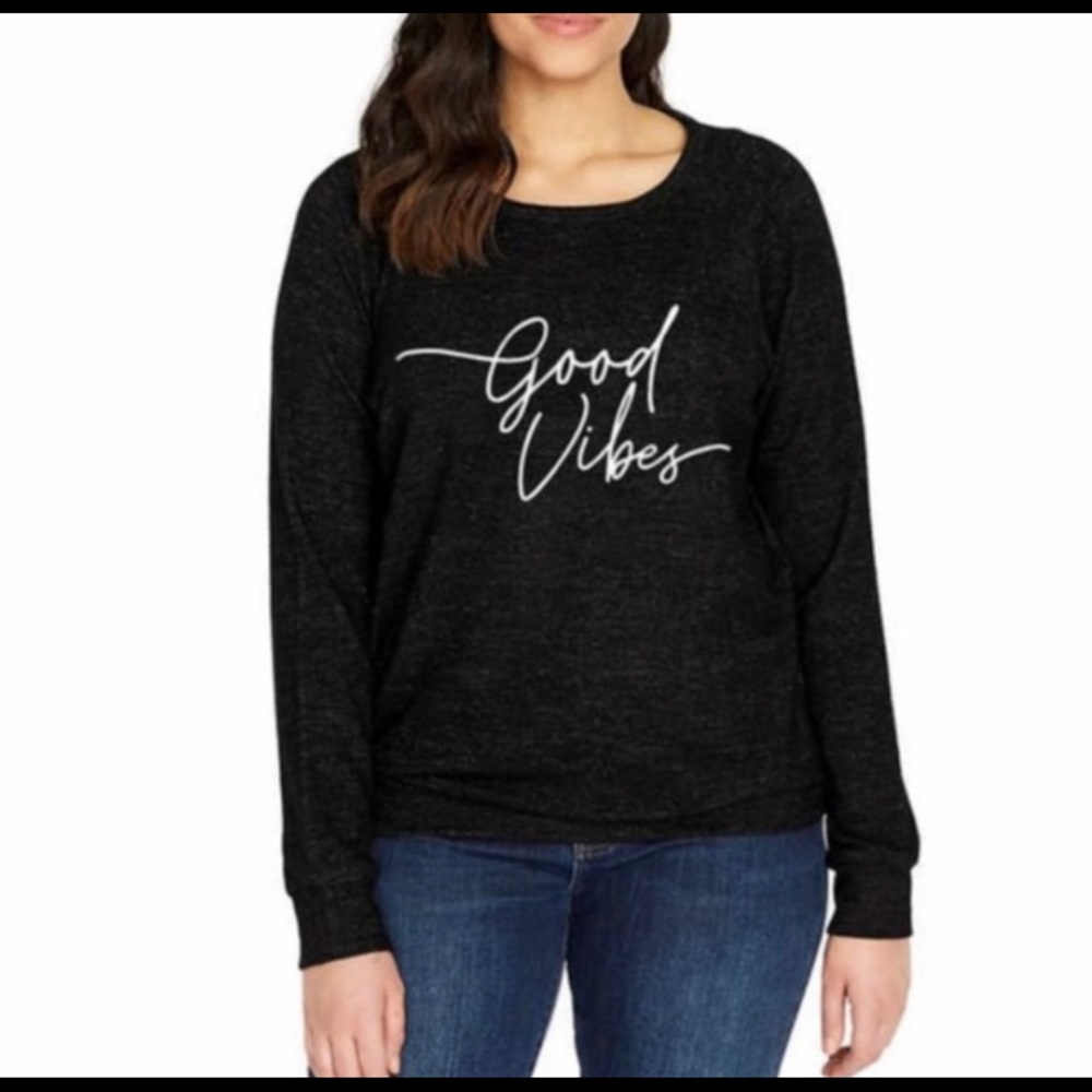 NWT Buffalo David Bitton Women’s Ultra Soft "Good Vibes" Print Cozy Sweater